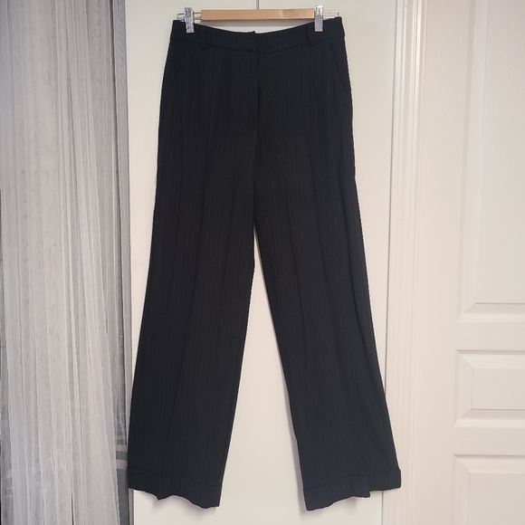CARRIERE Black Pants Wide Leg w Pinstripe - Picture 3 of 11